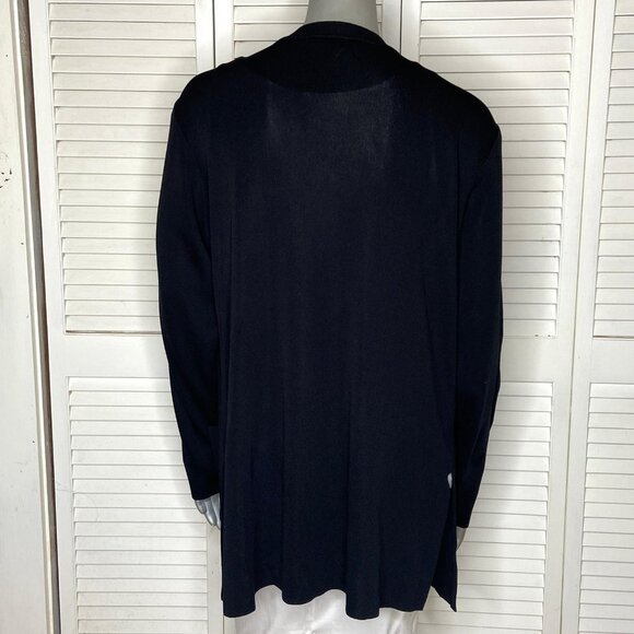Exclusively Misook Black Acrylic Knit Long Sleeve Open Draped Cardigan Sweater M - Picture 5 of 7